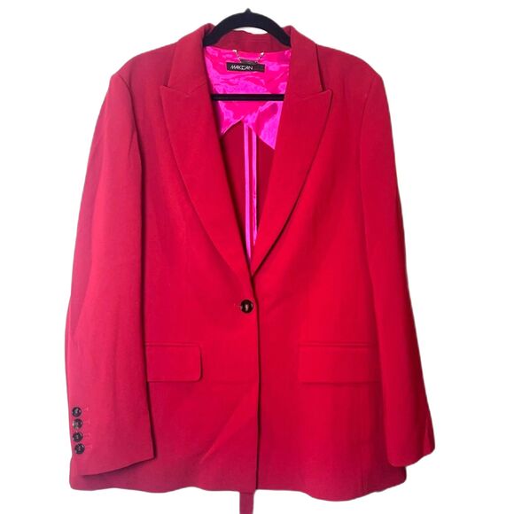 MARC CAIN • Red Blazer w/ Sash Belt (removeable) • Size US 14 (N6) - Picture 1 of 10